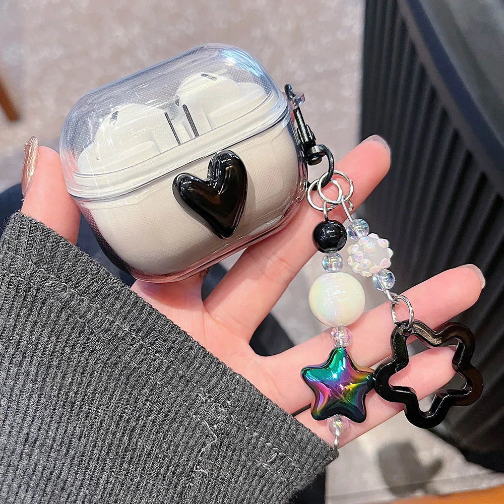 Funda para auriculares con lazo bonito degradado, colgante de cristal con forma de flor DIY para Samsung Galaxy