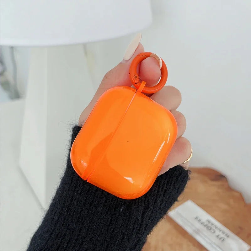 Funda fluorescente de color caramelo para auriculares AirPods de Apple
