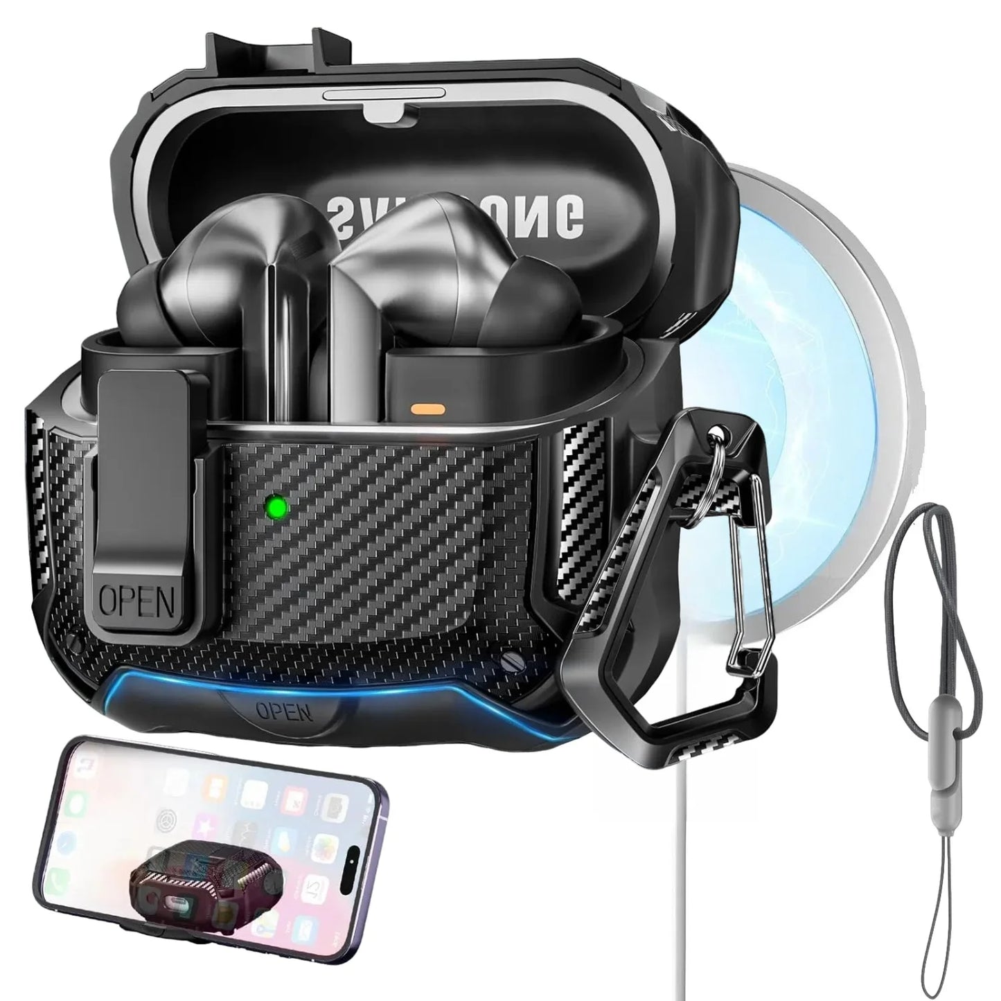 Funda para Samsung Galaxy Buds 3 Pro con cerradura segura