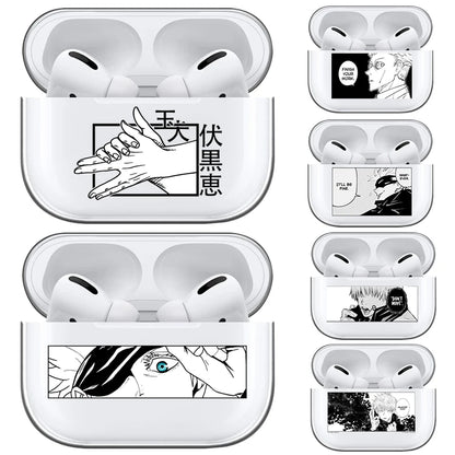 Funda transparente de TPU de Anime Jujutsu Kaisen para Airpods