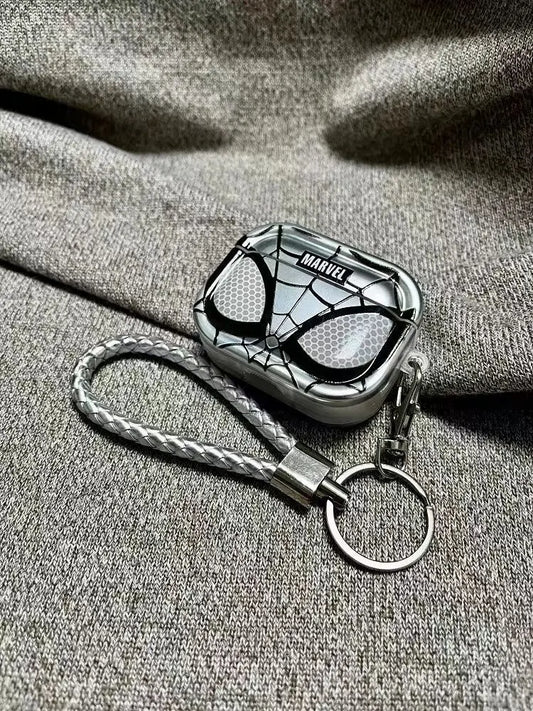Funda plateada para auriculares de TPU a prueba de golpes con revestimiento de Spiderman para Airpods Pro 2, Funda para Airpods 1/2/3/4