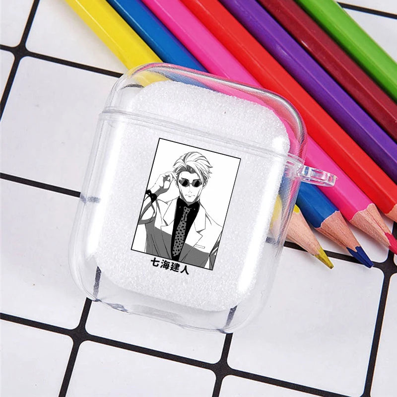 Funda transparente de TPU de Anime Jujutsu Kaisen para Airpods