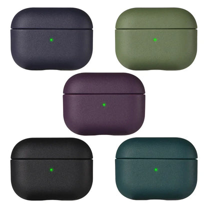 Funda de cuero de grano para AirpPods