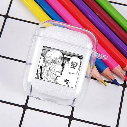 Funda transparente de TPU de Anime Jujutsu Kaisen para Airpods