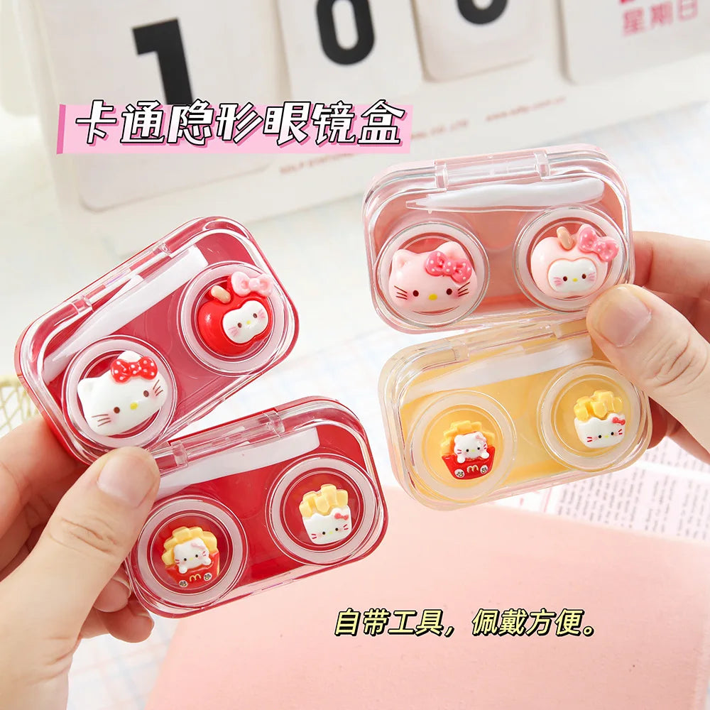 Sanrio Hello Kitty figuras de Anime dibujos animados transparente portátil