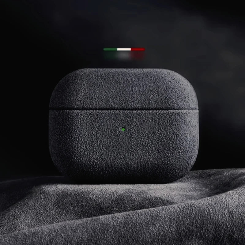 Funda de cuero de ante italiano para Airpods Pro 2 para Airpods Pro 3 Airpods 4 3 funda de cuero Artificial de lujo