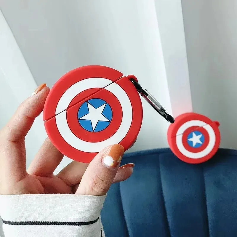 Funda protectora para Airpods, Spider-Man, Iron Man, Capitán América