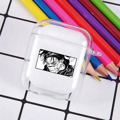 Funda transparente de TPU de Anime Jujutsu Kaisen para Airpods