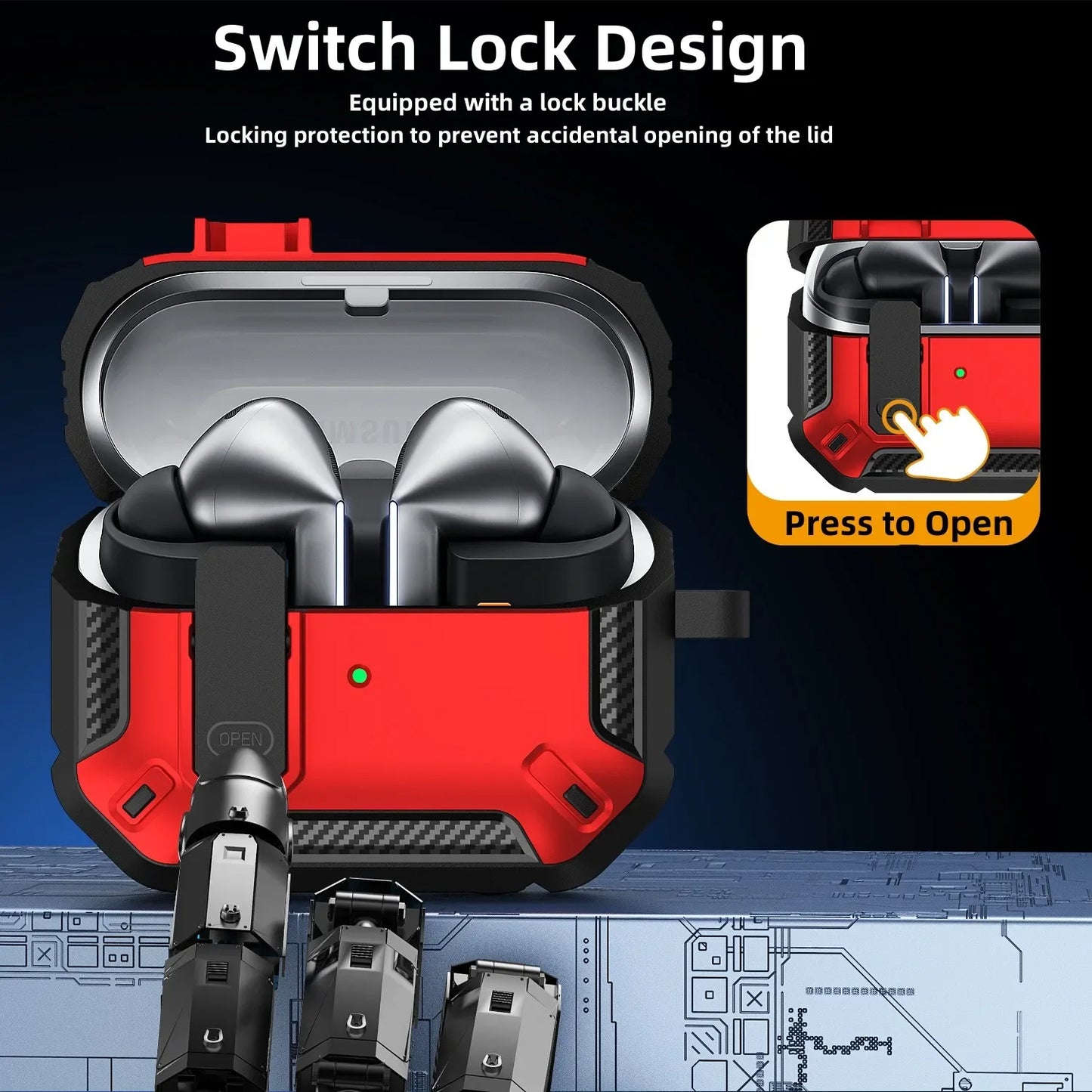 Funda Para Samsung Galaxy Buds con kit de limpieza Funda con cerradura