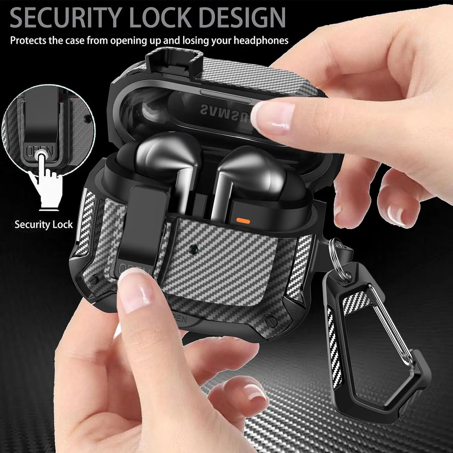 Funda para Samsung Galaxy Buds 3 Pro con cerradura segura