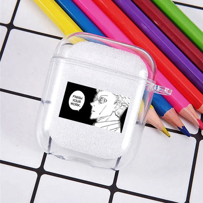 Funda transparente de TPU de Anime Jujutsu Kaisen para Airpods