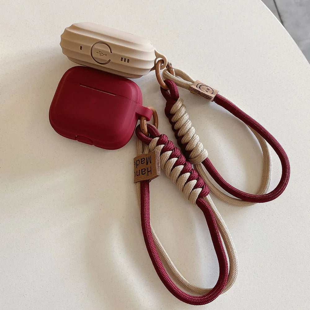 Funda de silicona suave Simple con correa de mano para Airpods