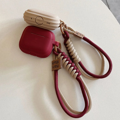 Funda de silicona suave Simple con correa de mano para Airpods