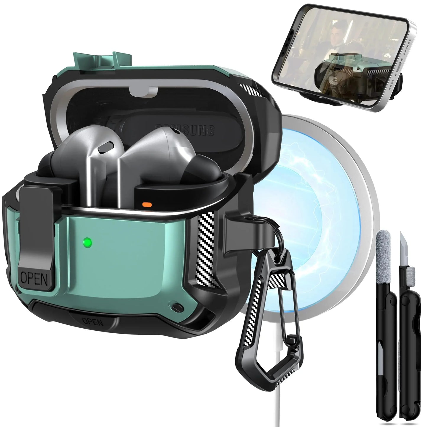 Funda Para Samsung Galaxy Buds con kit de limpieza Funda con cerradura