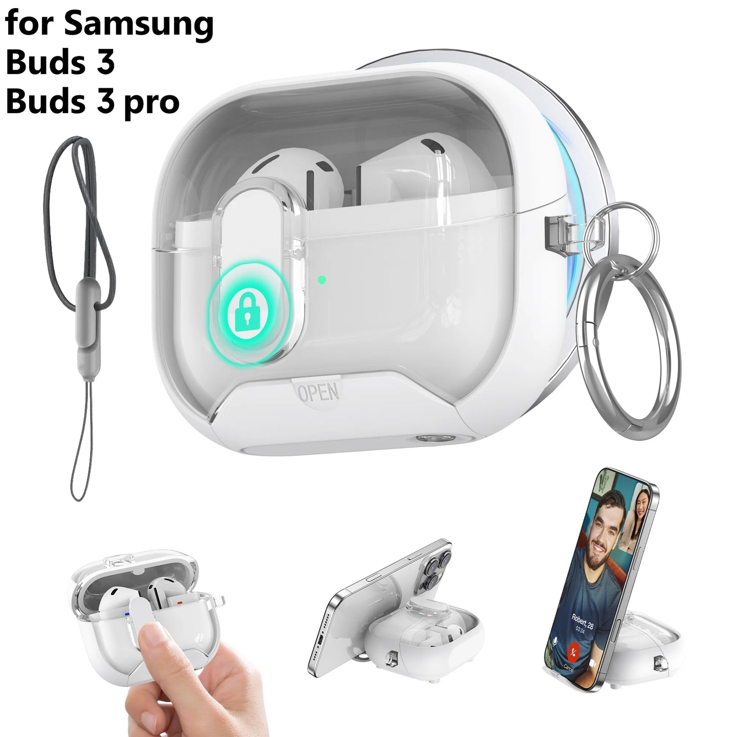 Funda para Samsung Galaxy Buds 3 Pro con cerradura segura