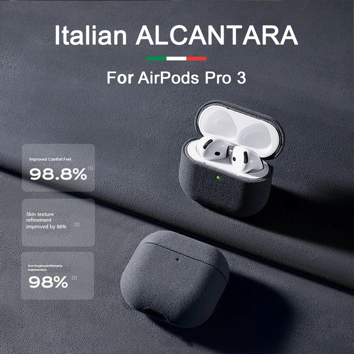 VEX ALCANTARA Funda de cuero para AirPods Pro 3 2 Pro3 funda protectora de lujo para AirPod 4 3 Pro2