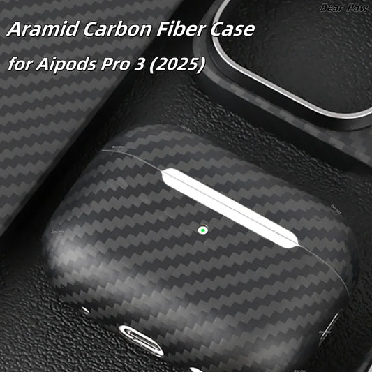 Para Airpods Pro 3 fundas de fibra de aramida fundas finas de fibra de carbono para auriculares para Airpods 4/Airpods Pro 2 3 cubierta de fibra de carbono Kevlar Real