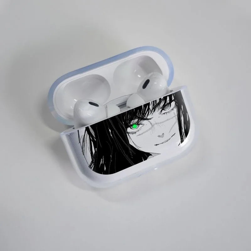 Estuche transparente para auriculares Airpods con diseño de anime