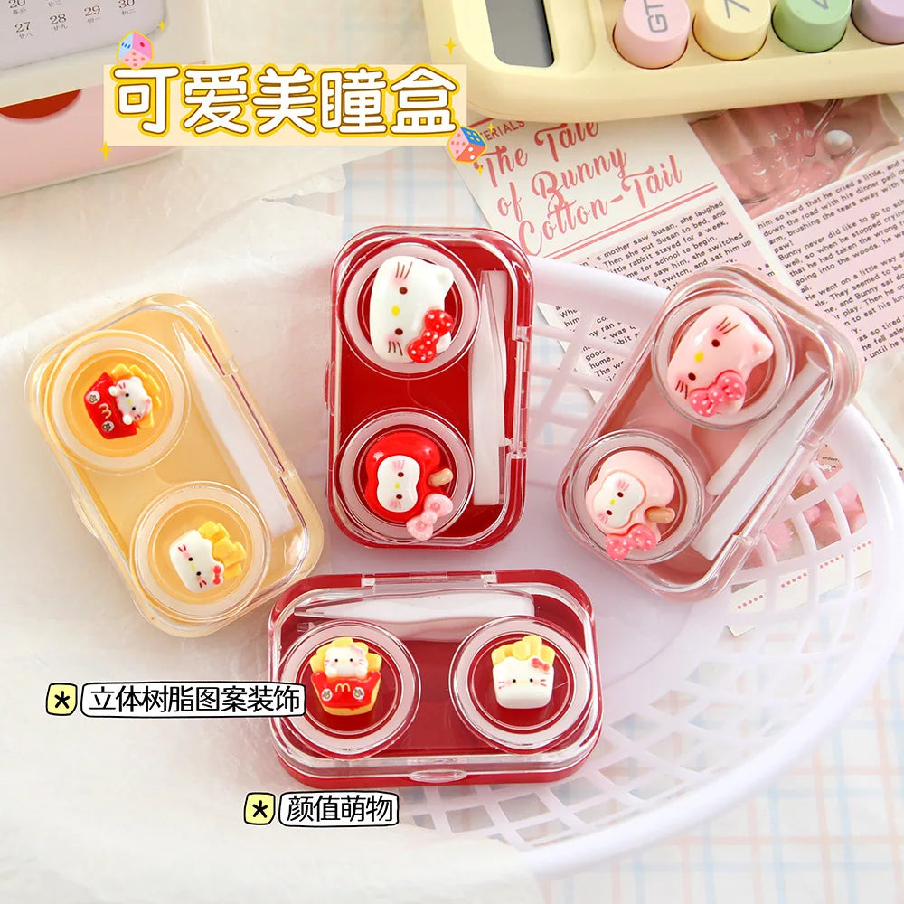 Sanrio Hello Kitty figuras de Anime dibujos animados transparente portátil