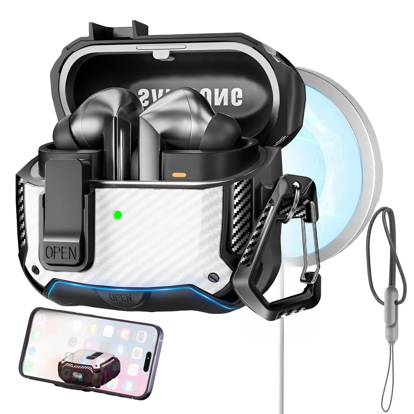 Funda para Samsung Galaxy Buds 3 Pro con cerradura segura