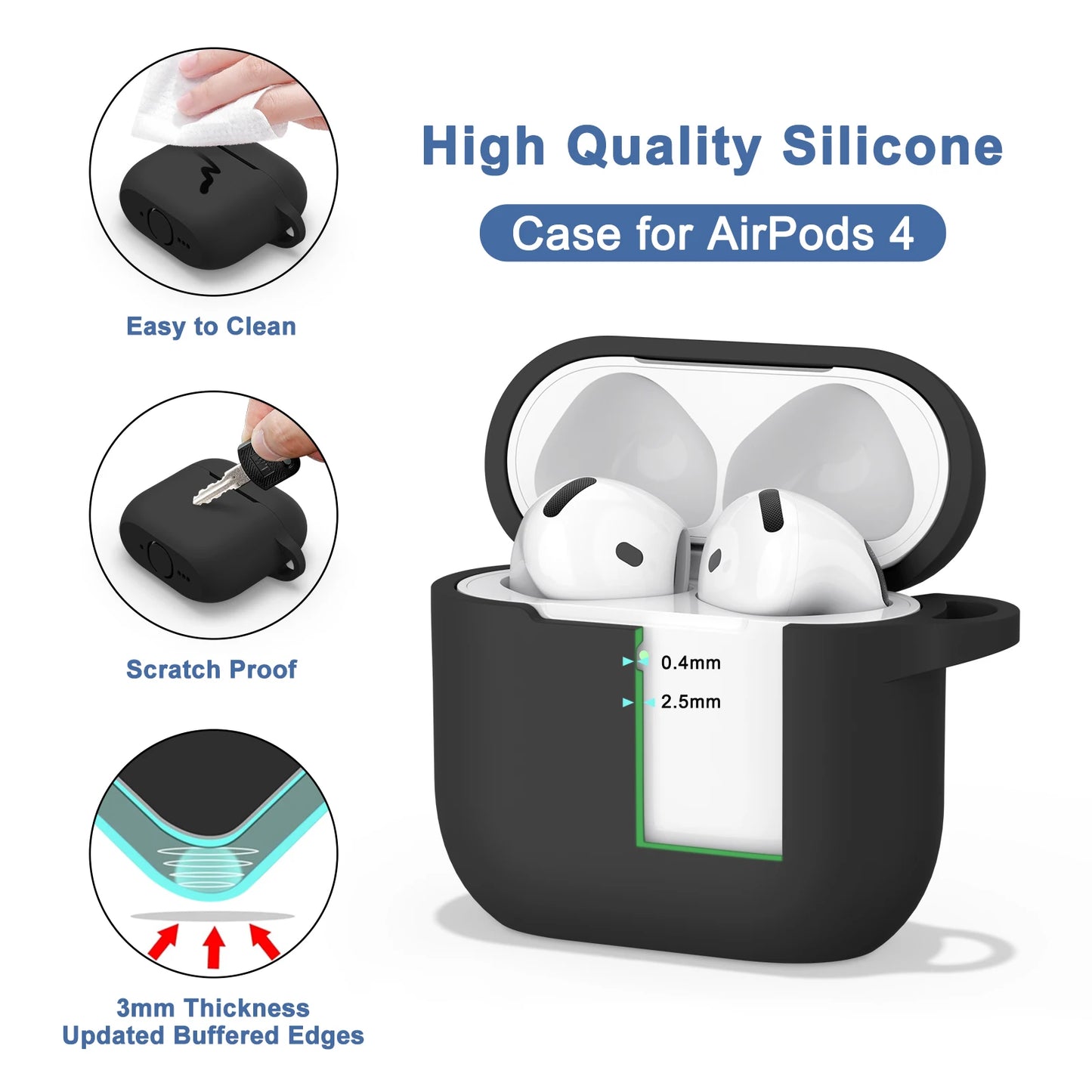 Fundas de silicona para auriculares Apple Airpods 4