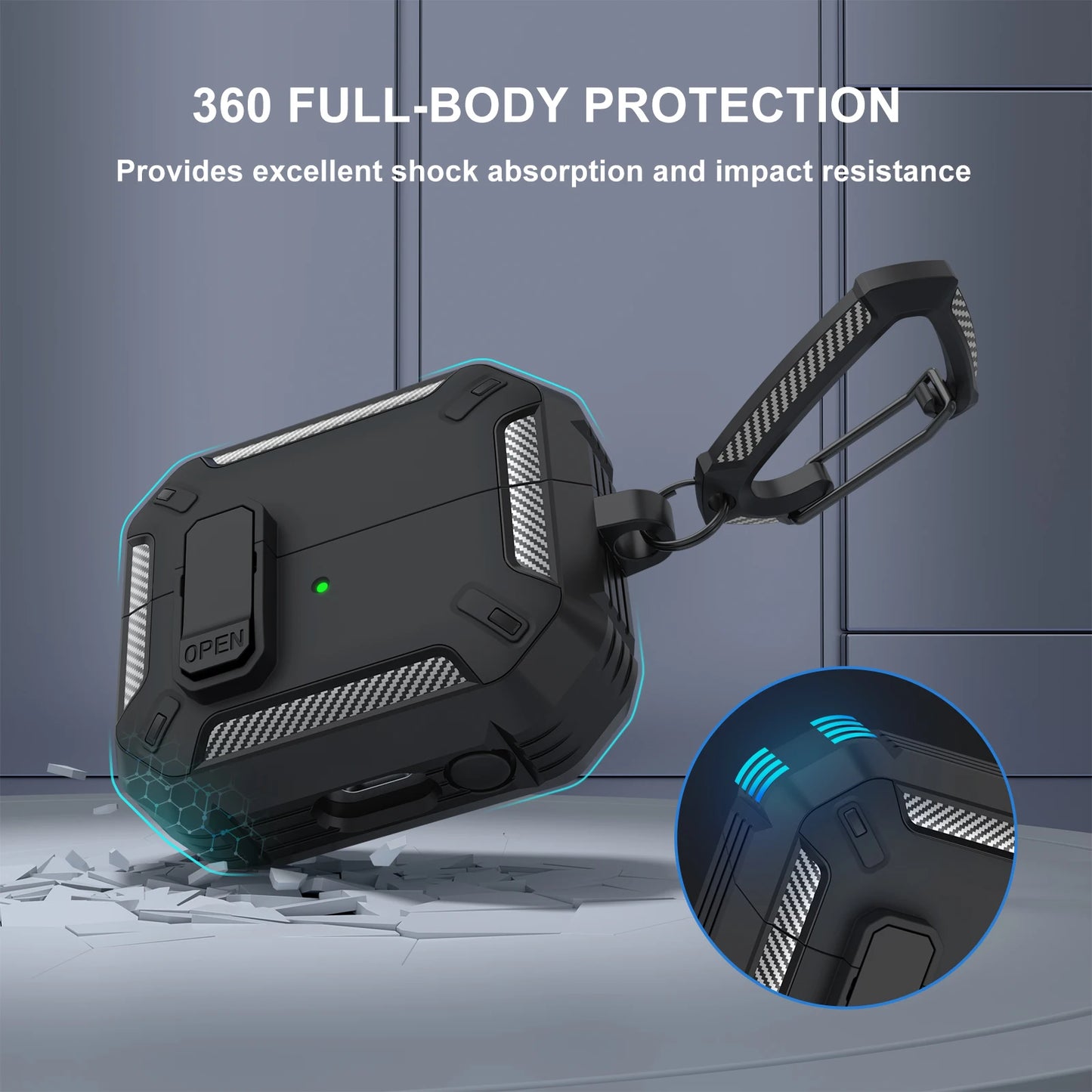 Fundas para auriculares con cerradura de seguridad para Samsung Galaxy Buds