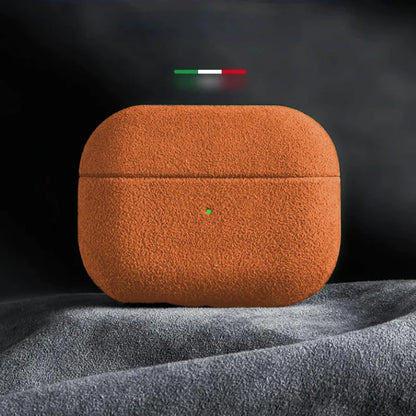 Funda de cuero de ante italiano para Airpods Pro 2 para Airpods Pro 3 Airpods 4 3 funda de cuero Artificial de lujo