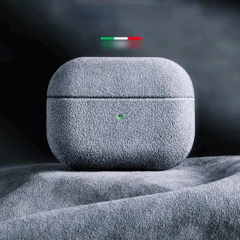 Funda de cuero de ante italiano para Airpods Pro 2 para Airpods Pro 3 Airpods 4 3 funda de cuero Artificial de lujo