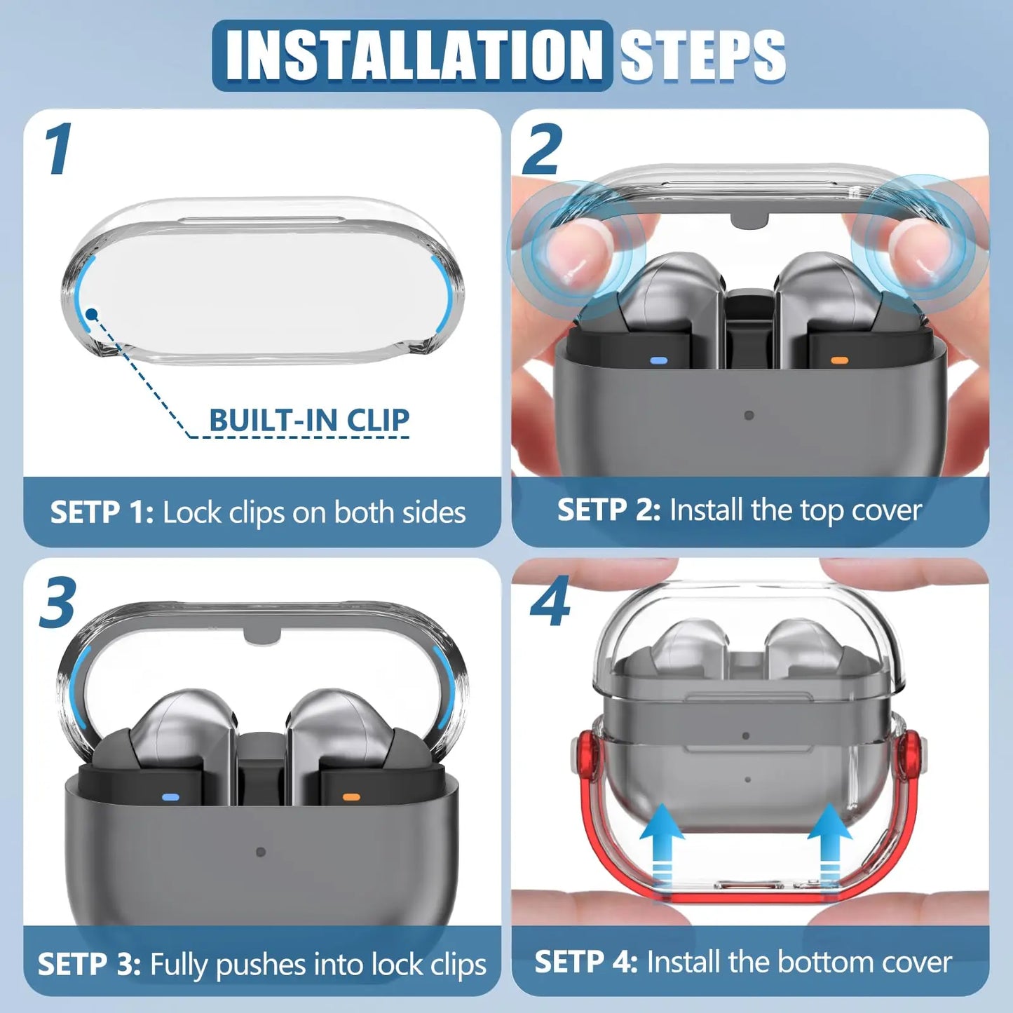 funda Para Samsung Galaxy Buds cubierta a prueba de golpes con llavero