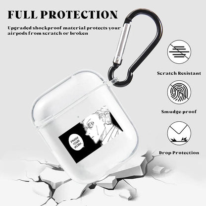 Funda transparente de TPU de Anime Jujutsu Kaisen para Airpods