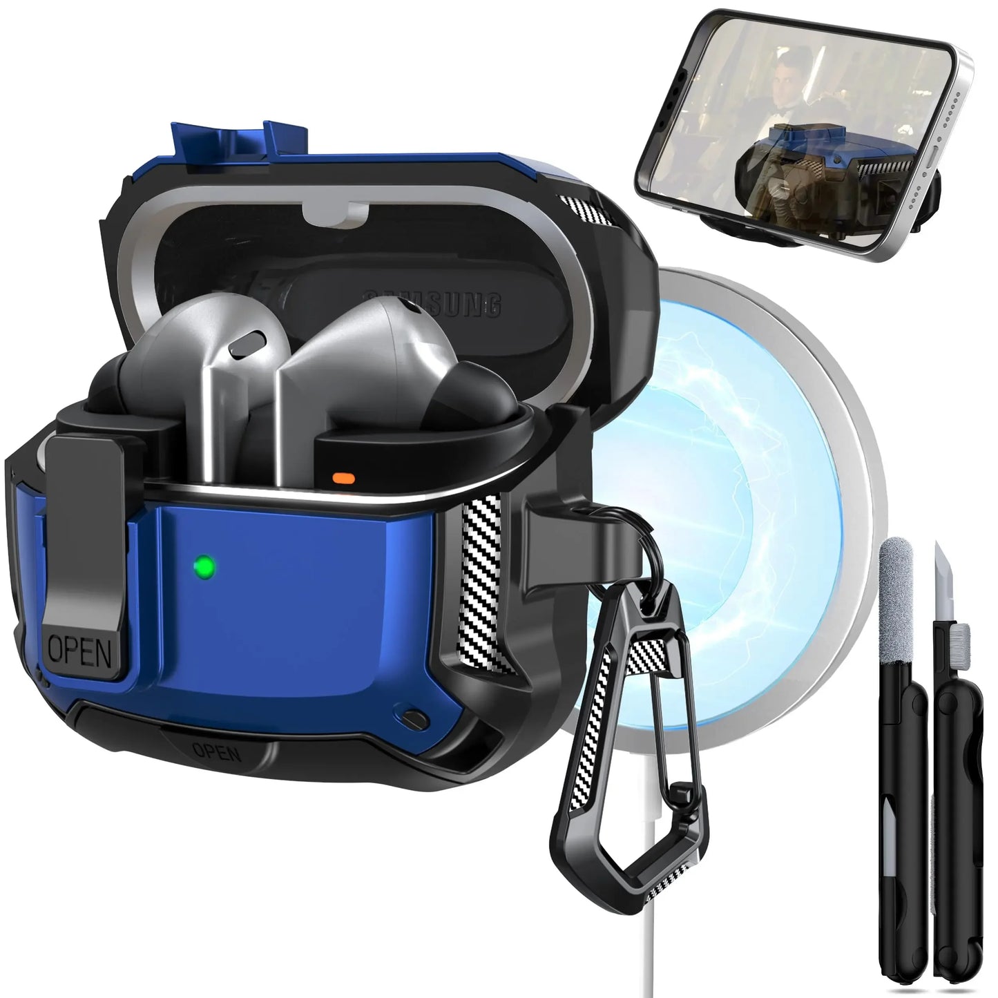 Funda Para Samsung Galaxy Buds con kit de limpieza Funda con cerradura