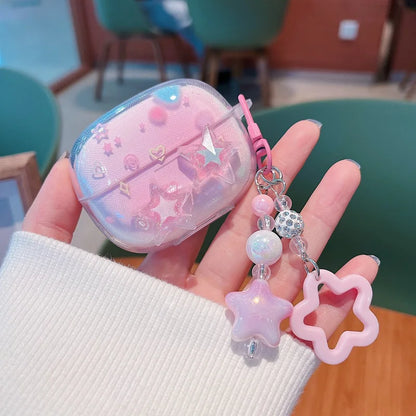 Funda para Xiaomi Redmi Buds 6 Pro con diseño de estrella 3D para auriculares Redmi Buds 6 Pro, con llavero