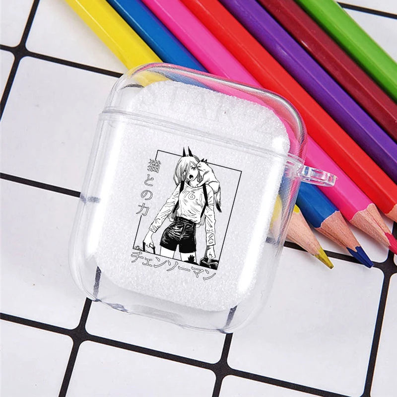 funda suave de TPU Power Denji Makima Aki Pochita funda para auriculares fundas Pro 3 2 1