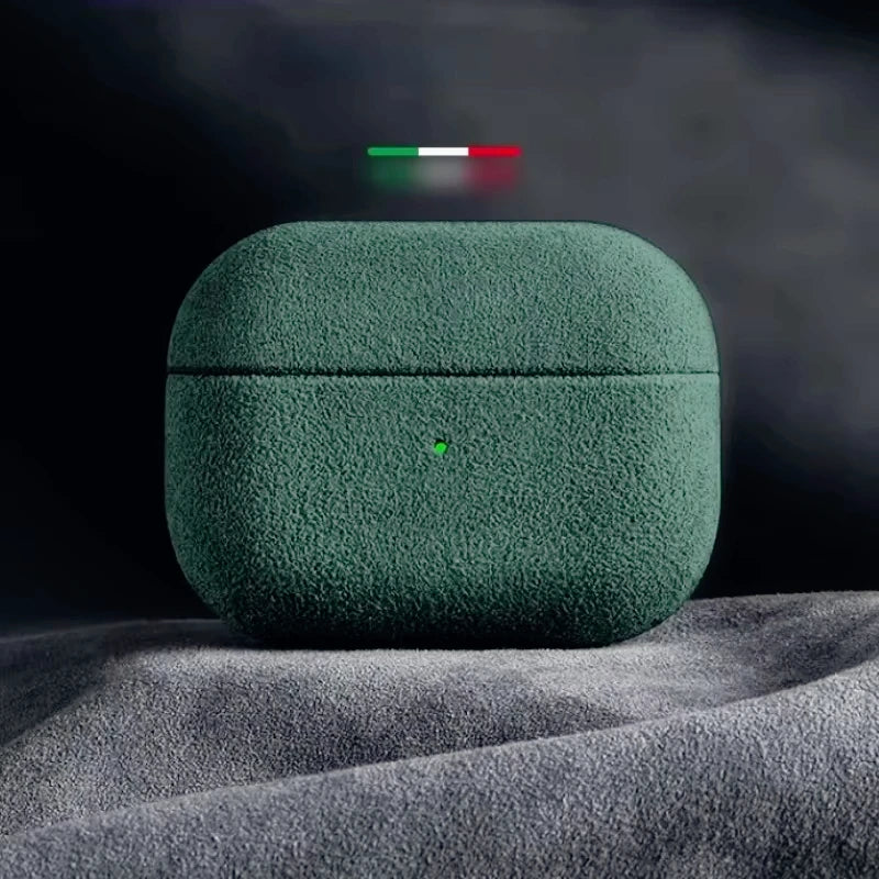 Funda de cuero de ante italiano para Airpods Pro 2 para Airpods Pro 3 Airpods 4 3 funda de cuero Artificial de lujo