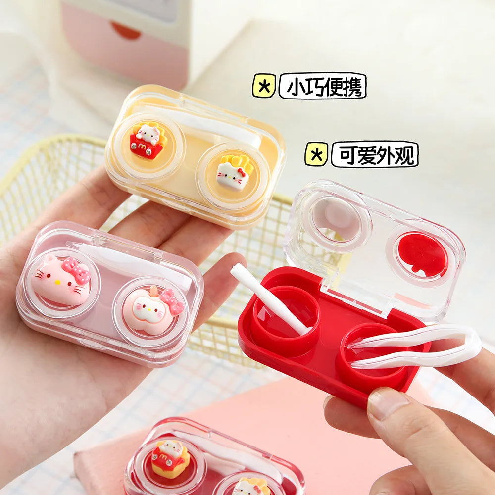 Sanrio Hello Kitty figuras de Anime dibujos animados transparente portátil