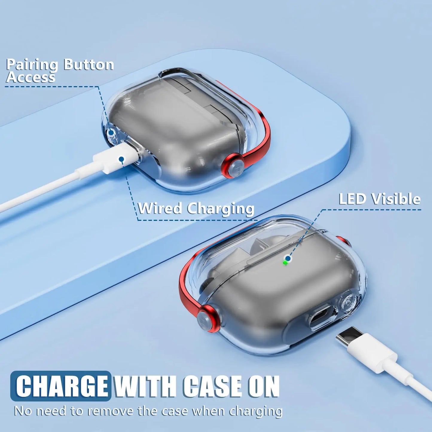 funda Para Samsung Galaxy Buds cubierta a prueba de golpes con llavero