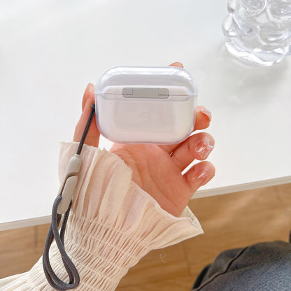 Funda transparente de TPU suave para auriculares Airpods 4, 3, 2, 1 Pro Pro2 Pro 3, a prueba de golpes con correa de cordón