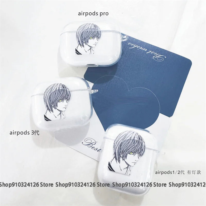 Funda para auriculares Manga Death Note para Apple Airpods 1, 2, 3 Pro Yagami Light Lawliet Ryuk