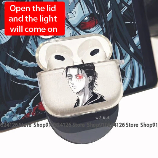 Attack On Titan Anime japonés transparente para Airpods 4 Pro2