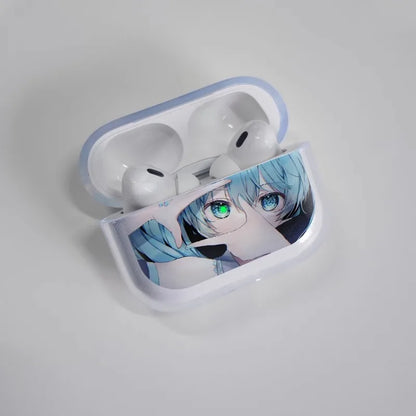 Funda transparente para auriculares Hatsune Miku para AirPods, diseño anime, funda protectora