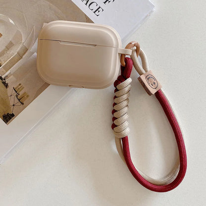 Funda de silicona suave Simple con correa de mano para Airpods