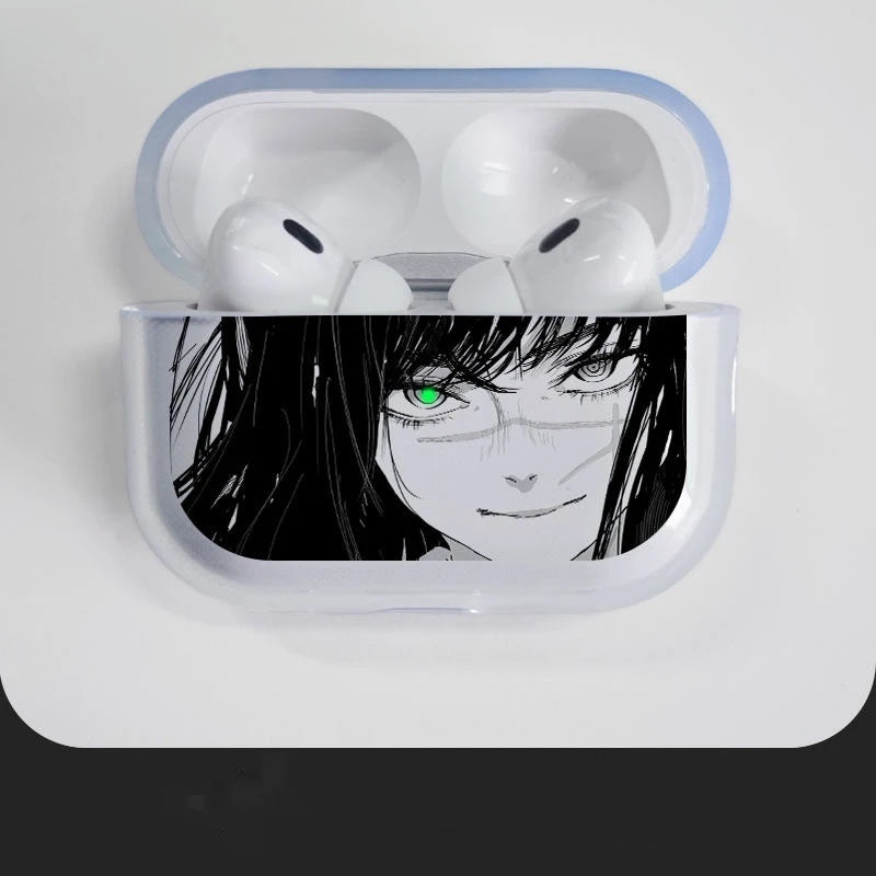 Estuche transparente para auriculares Airpods con diseño de anime