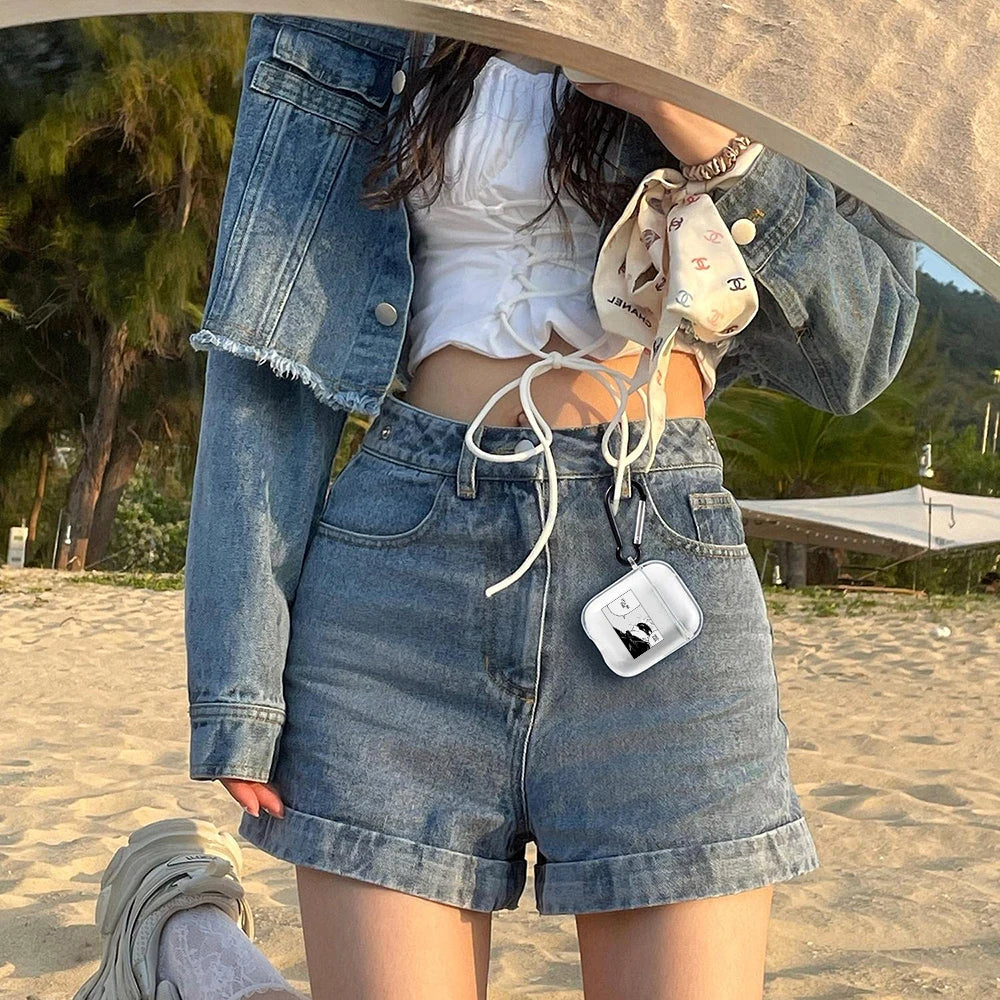 Funda transparente de TPU de Anime Jujutsu Kaisen para Airpods