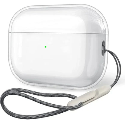 Funda transparente de TPU suave para auriculares Airpods 4, 3, 2, 1 Pro Pro2 Pro 3, a prueba de golpes con correa de cordón