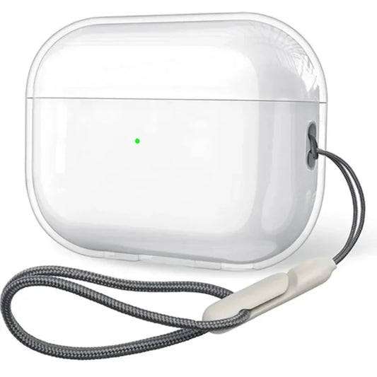 Funda transparente de TPU suave para auriculares Airpods 4, 3, 2, 1 Pro Pro2 Pro 3, a prueba de golpes con correa de cordón